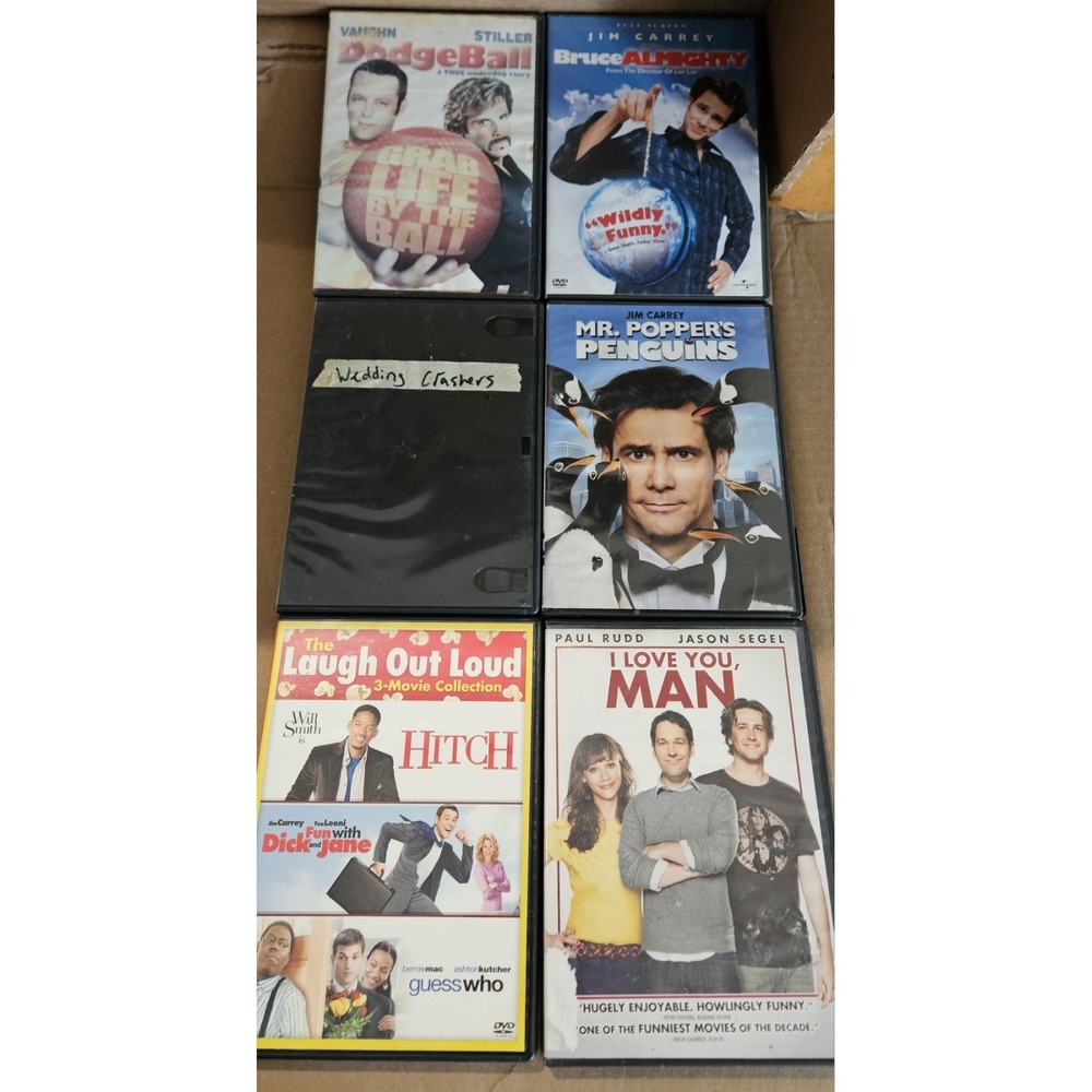Comedy Movies DVD Lot Dodgeball Bruce Almighty Wedding Crashers Hitch I Love You